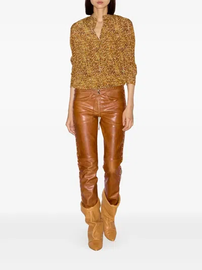 Isabel Marant Cyerra Trousers In Brown