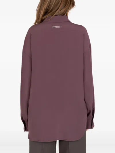 Société Anonyme Bow-tie Neck Long-sleeve Shirt In Purple