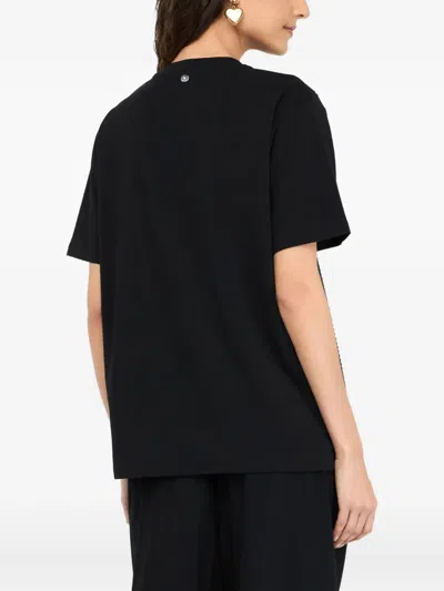 Liu •jo T-shirt With Rhinestones In Black