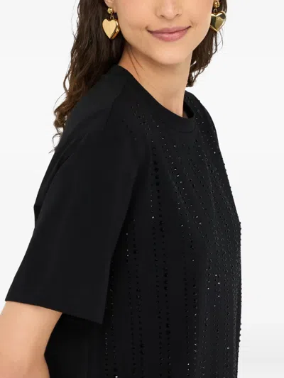 Liu •jo T-shirt With Rhinestones In Black