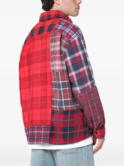 Needles Red Check Pattern Patchwork Shirt