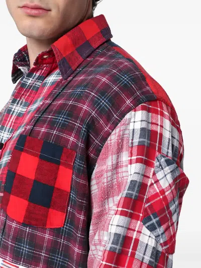 Needles Red Check Pattern Patchwork Shirt