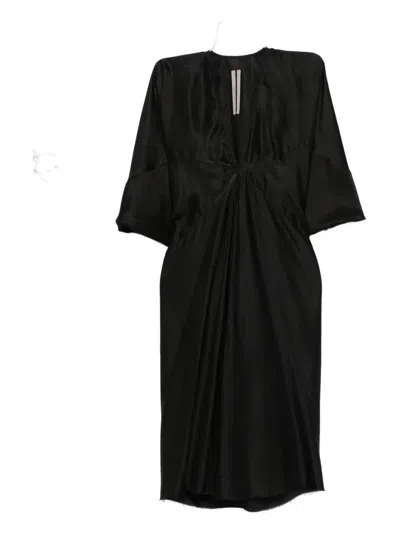 Rick Owens Concordians Kite Midi Dress In Black