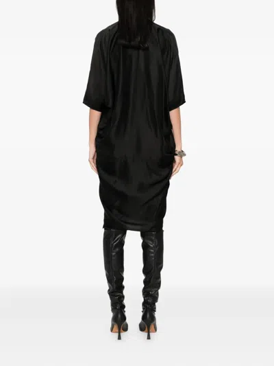 Rick Owens Concordians Kite Midi Dress In Black