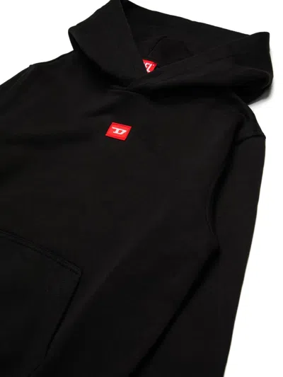 Diesel Sxginhood Over Logo-patch Hoodie In Black