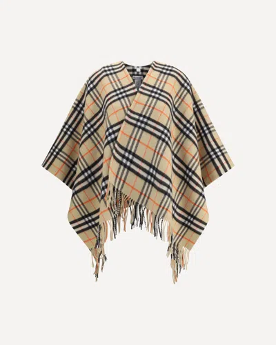 Burberry Archivio Check Cashmere Cape