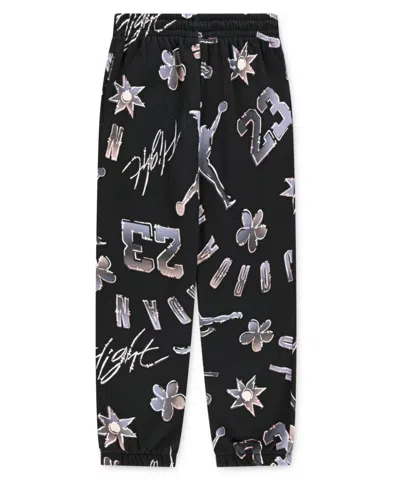 Jordan Big Girls 23 Throwback Fleece Pants In Black
