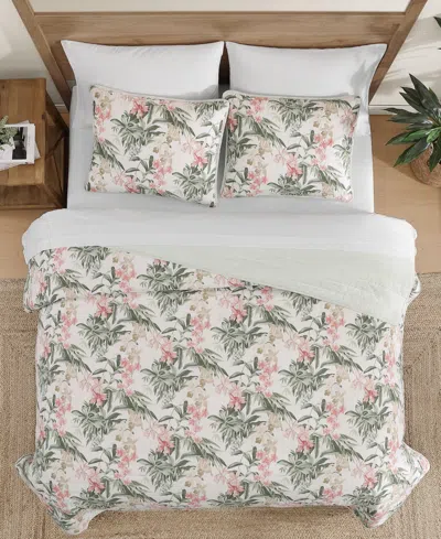 Tommy Bahama Island Orchid Cotton Reversible 3-pc. Quilt Set, Full/queen