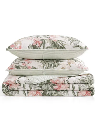 Tommy Bahama Island Orchid Cotton Reversible 3-pc. Quilt Set, Full/queen