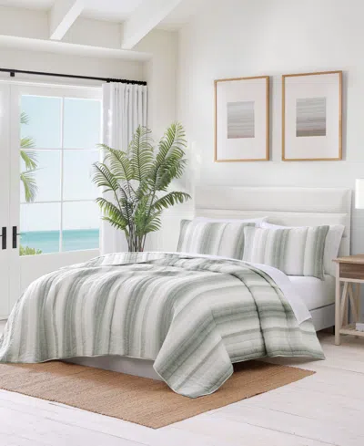 Tommy Bahama La Prisma Stripe Texture Cotton 3-pc. Quilt Set, Full/queen