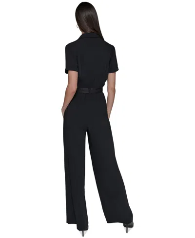Karl Lagerfeld Women's Button-down Belted Jumpsuit