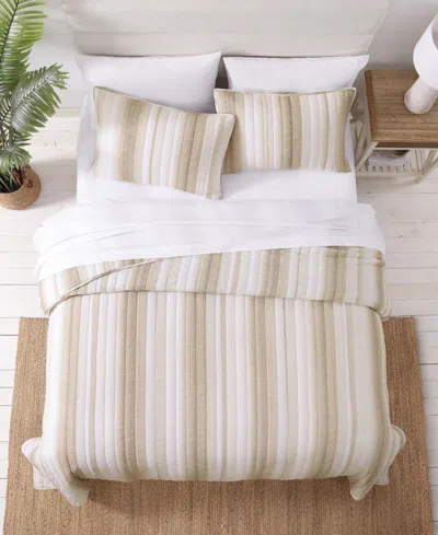 Tommy Bahama La Prisma Stripe Texture Cotton 3-pc. Quilt Set, Full/queen