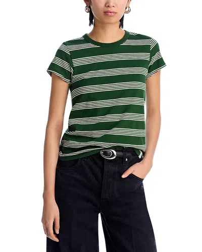 Rag & Bone The Slub Stripe Tee In Green
