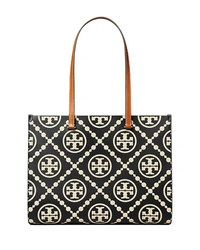 Tory Burch T Monogram Contrast Leather Tote