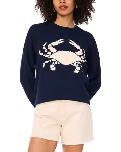 Vince Camuto Crab Crewneck Sweater In Blue
