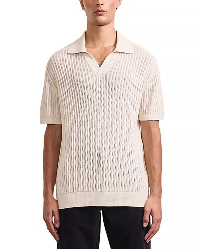 Frescobol Carioca Mens Rino Short-sleeve Cotton-knit Polo Shirt Ivory Xxl