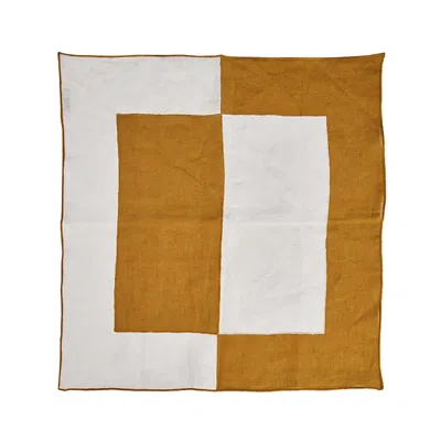 Misette Bauhaus Embroidered Linen Napkins, Set Of 4 In Multi