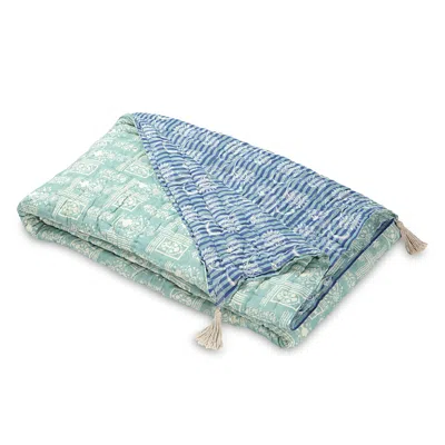 Vvyom Jade Handcrafted Cotton Quilt, King