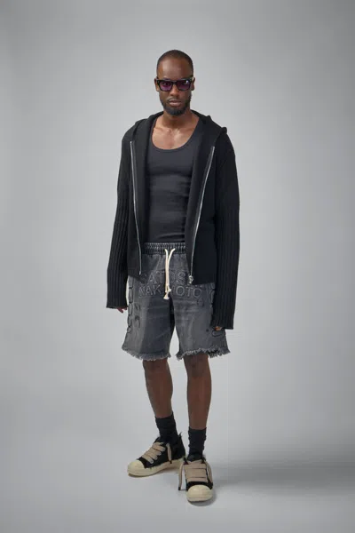 Satoshi Nakamoto Denim Moto Short In Gray