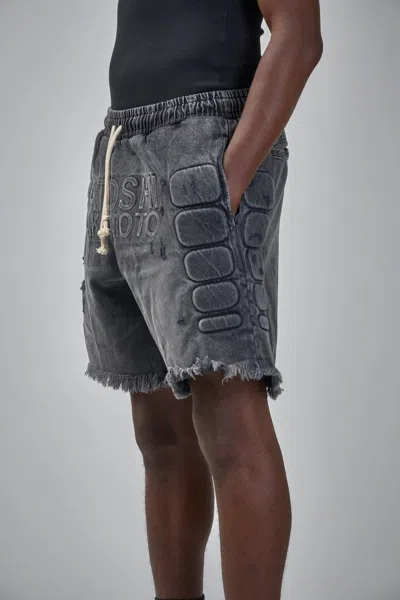 Satoshi Nakamoto Denim Moto Short In Gray