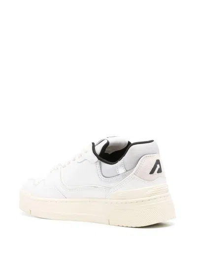 Autry White Leather And Suede Silver Sneakers Clc Low