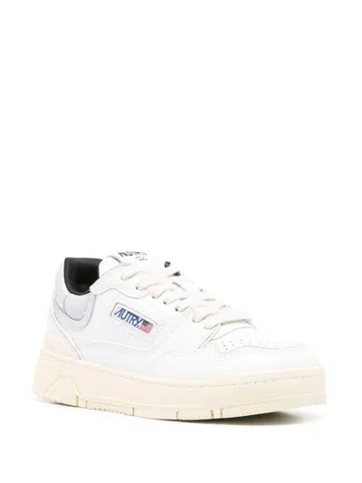 Autry White Leather And Suede Silver Sneakers Clc Low