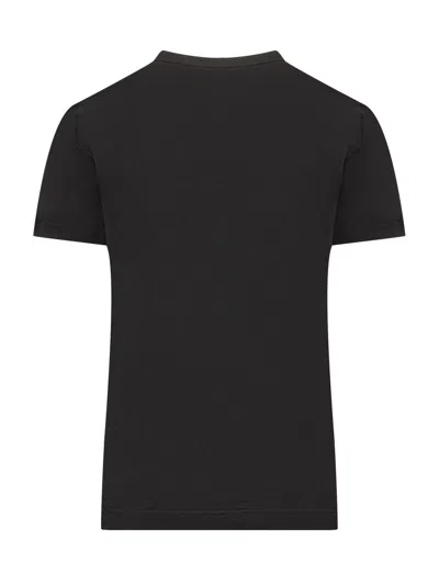 Dolce & Gabbana Dolce&gabbana Black Crewneck T Shirt With Logo Plaque In Black