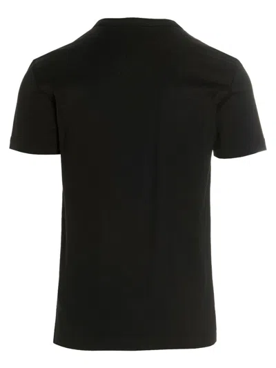 Dolce & Gabbana Dolce&gabbana Black Crewneck T Shirt With Logo Plaque In Black