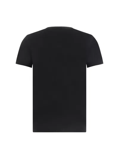 Dolce & Gabbana Dolce&gabbana Black Crewneck T Shirt With Logo Plaque In Black