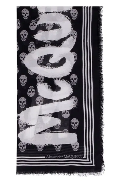 Alexander Mcqueen Graffiti Biker Scarf