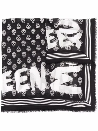 Alexander Mcqueen Graffiti Biker Scarf