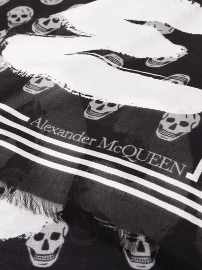 Alexander Mcqueen Graffiti Biker Scarf