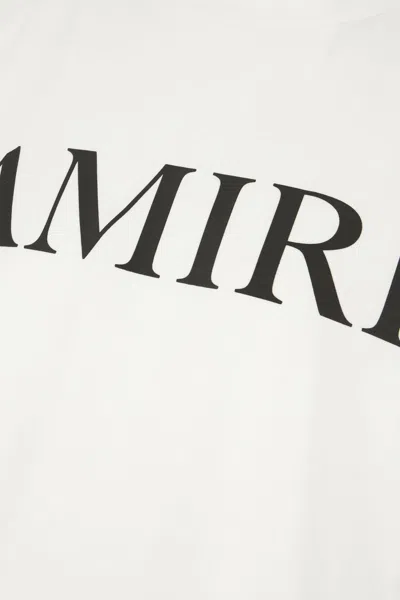 Amiri Oversized White T-shirt With Contrasting Logo Print In Cotton Man In White