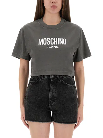 Moschino Jeans Cropped T-shirt With Logo