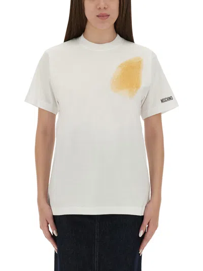 Moschino Organic Cotton Jersey T-shirt Archive In White