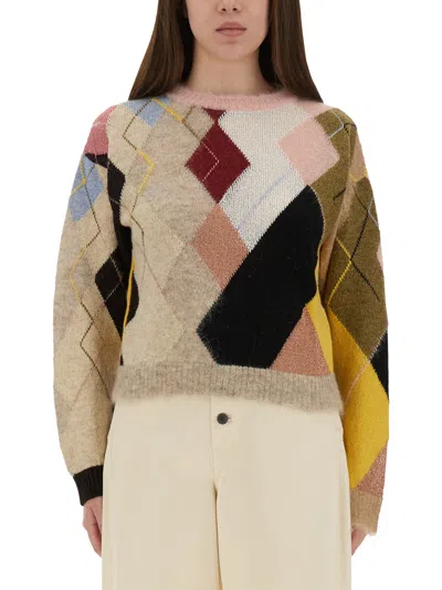 Moschino Knitwear Crew Neck Long Sleeves Soft Texture In Neutral