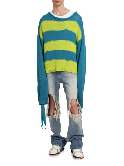 Members Of The Rage Striped Extra Long-sleeves Jumper In Multi