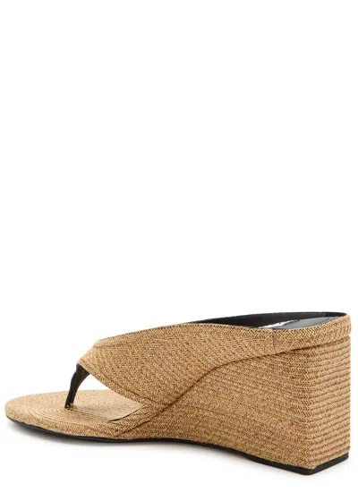Alaïa Cube 75 Woven Wedge Thong Sandals