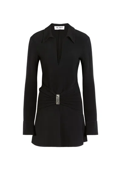 Attico Mini Dress With Deep V-neck In Black