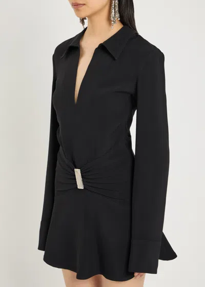 Attico Mini Dress With Deep V-neck In Black