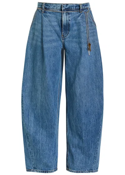 Alexander Wang T Alexanderwang.t Boxer-effect Wide Barrel-leg Jeans In Blue