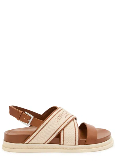 Jimmy Choo Joa Canvas Sandals Flat Sole