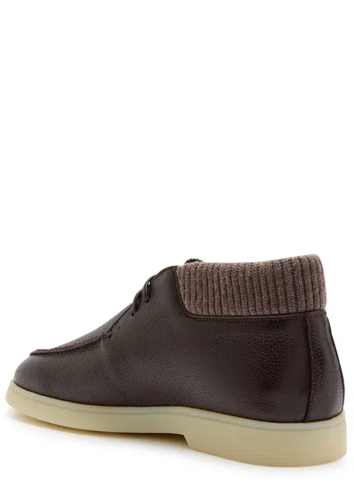Aurélien Leather Knitted-cuff Boots