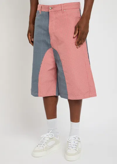 Pdf Channel Low Ride Checked Cotton-blend Shorts In Pink