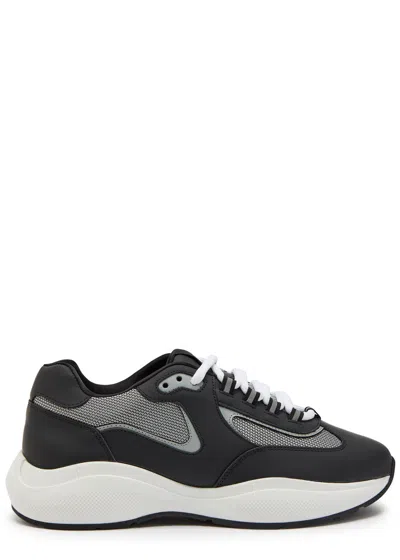 Cleens Podium Panelled Mesh Sneakers In Black