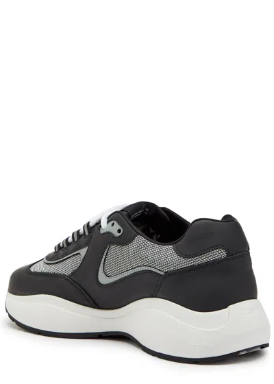 Cleens Podium Panelled Mesh Sneakers In Black