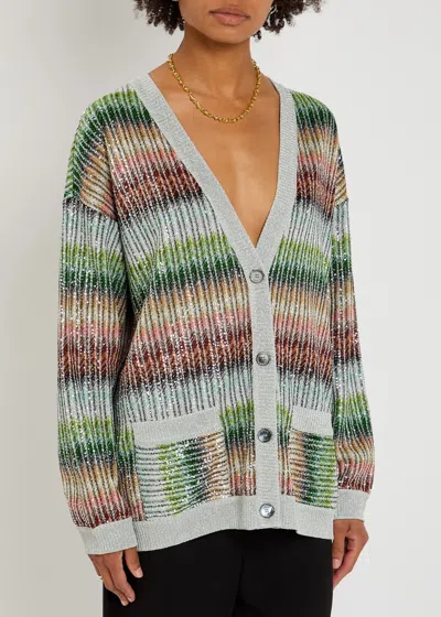 Missoni Striped-intarsia Metallic-knit Cardigan