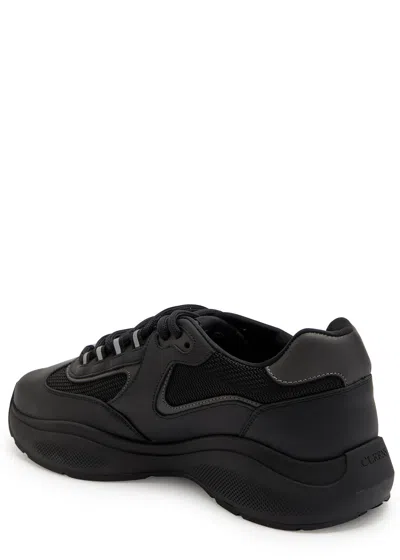 Cleens Podium Panelled Mesh Sneakers In Black