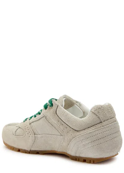 Alohas Tb.56 Suede Fuzzy Light Grey Leather Sneakers In Metallic