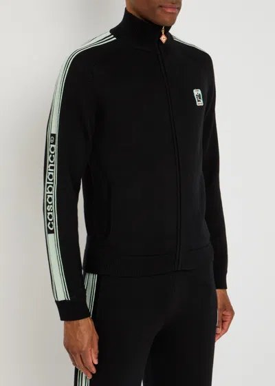 Casablanca Merino Wool Sweatshirt With Logo In Black